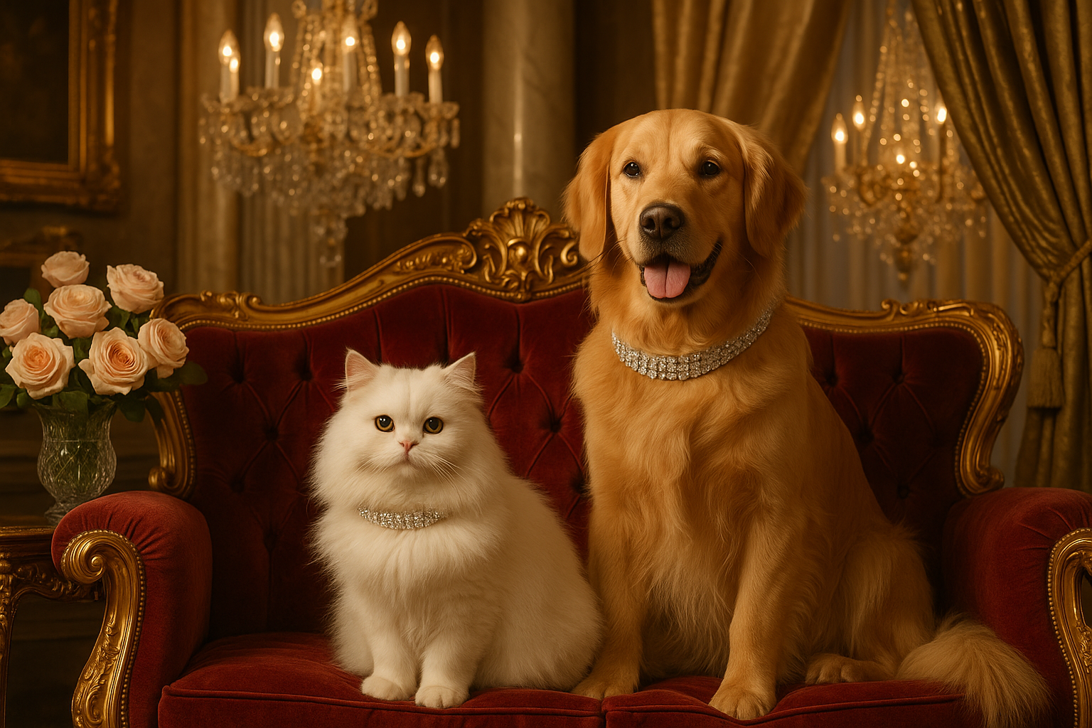 cat with dog very luxury